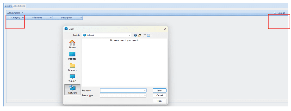 Showing where to upload attachments by clicking upload in top right corner of Attachments tab.