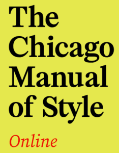 Cover for the Chicago Manual of Style, with the text "online" in red.