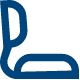 Icon of outlined side profile of seat.