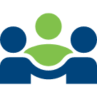 Icon of multiple stick figures that are supposed to be staff.