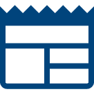 Icon of a webpage layout with header and content blocks.