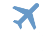 Airplane flying over a bed, indicating travel and lodging.