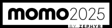 Logo reading ‘momo 2025 by Zephyr’ in bold black lettering on a white background.