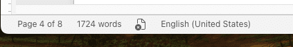 View language setting at the bottom of the document